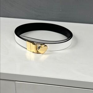 Kate Spade White Belt with Gold Buckle
